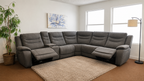 Kelsee Pleather Power-Reclining Sectional