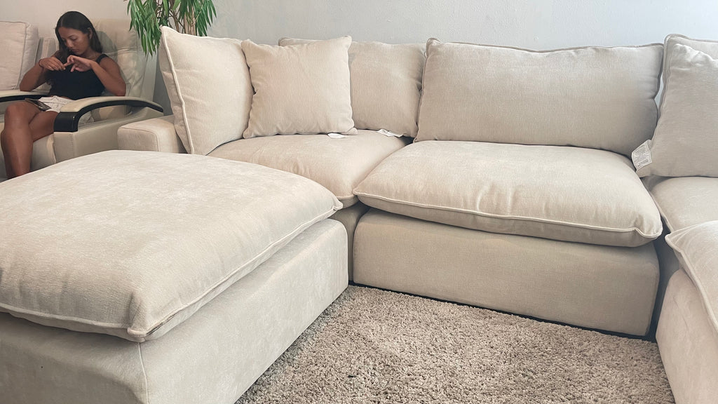 Sereen Cream Fabric Cloud Sectional