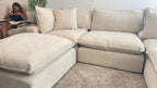 Sereen Cream Fabric Cloud Sectional