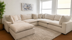 Sereen Cream Fabric Cloud Sectional