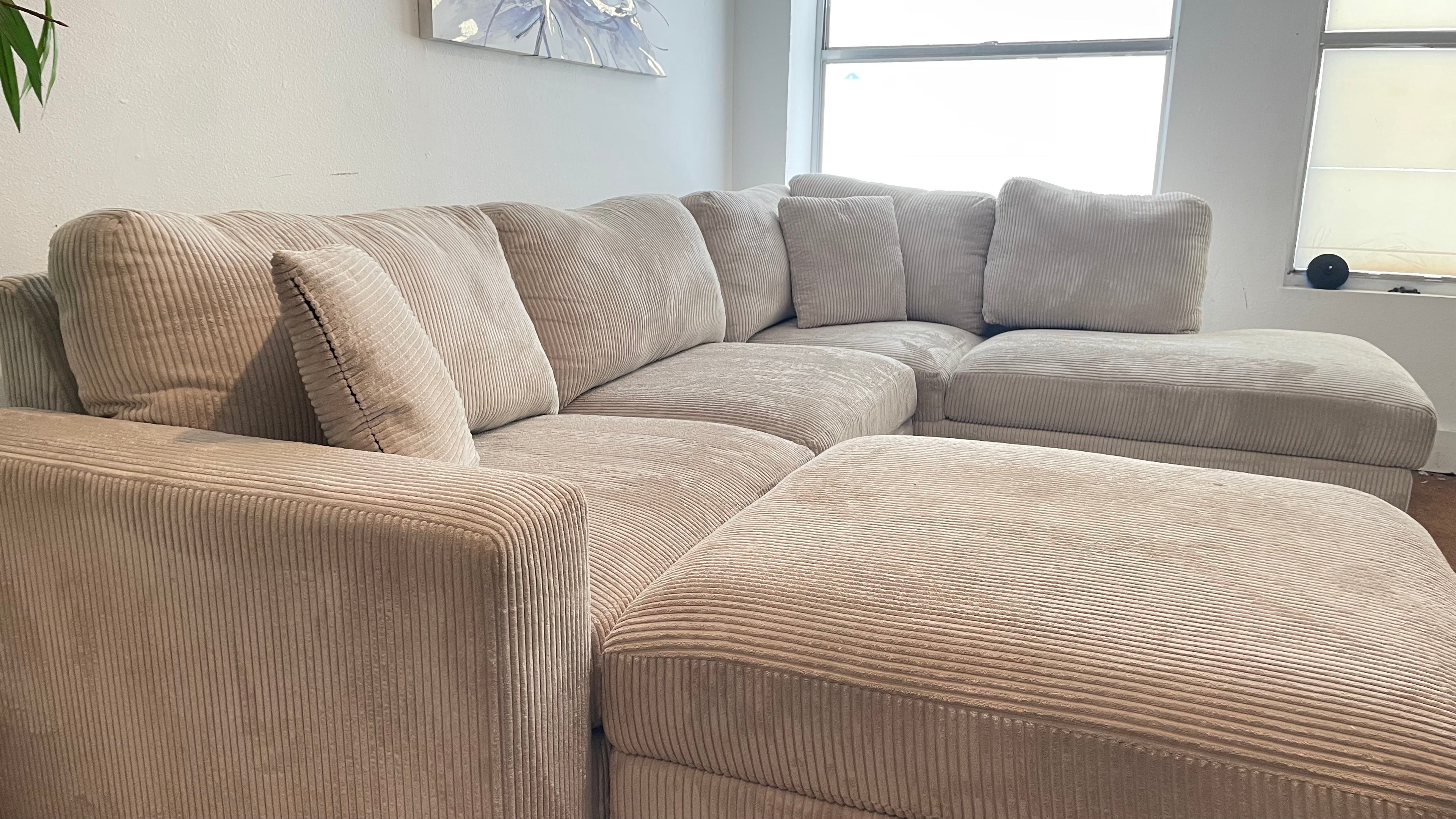 Corduroy Sectional w/ Ottoman