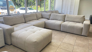 Modular Paige Fabric Sectional w/ Ottoman
