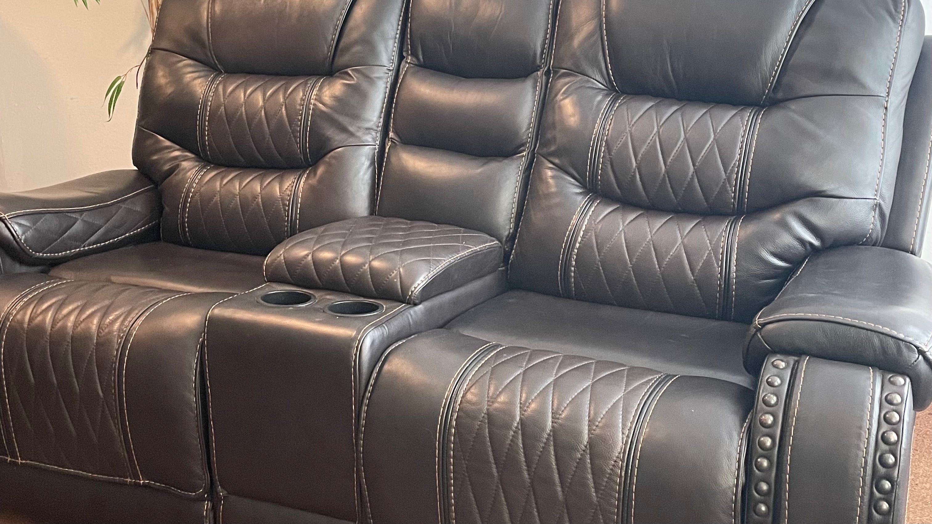 Sandia Leather Powered Loveseat