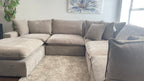 Sereen 6-piece Fabric Modular Sectional, Taupe