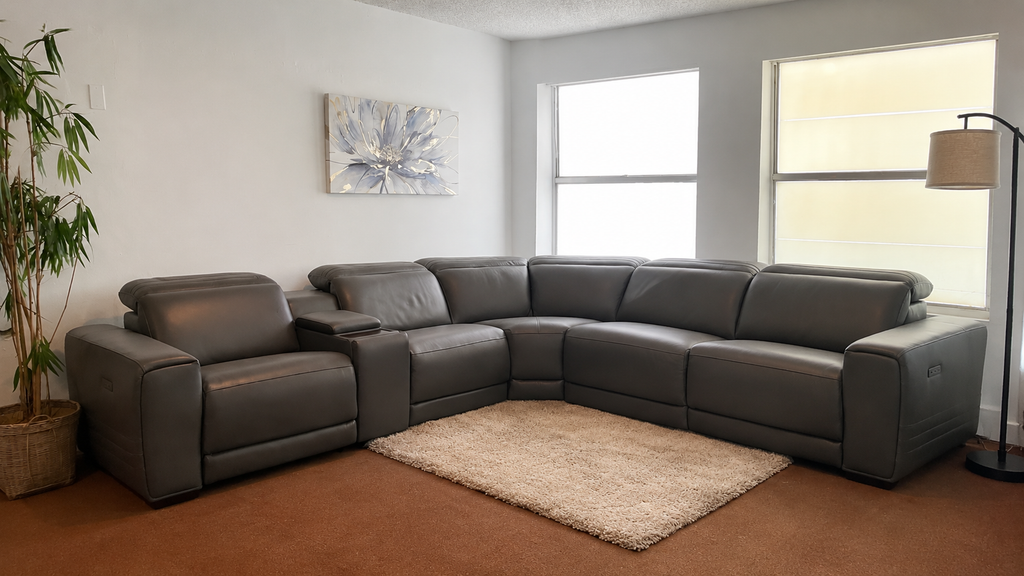 Karson Modular Leather Powered Reclining Sectional