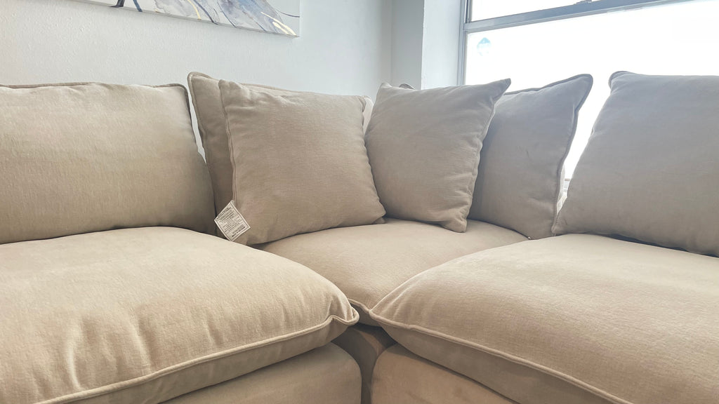 Sereen Cream Fabric Cloud Sectional