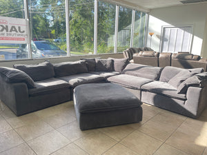 Grey Sereen 6-Piece Modular Sectional w/ Ottoman