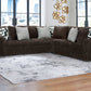 Midnight Madness 3pc Chocolate Sectional