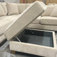 Hazel Fabric Sectional w/ Storage Ottoman