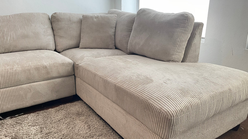 Corduroy Sectional w/ Ottoman