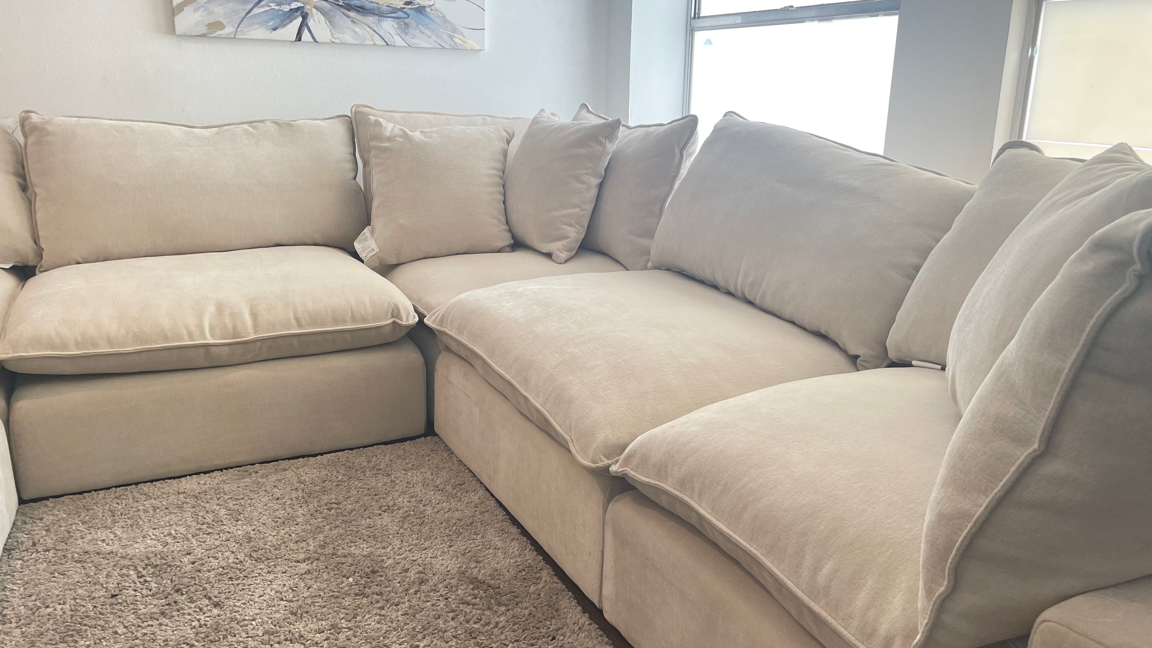 Sereen Cream Fabric Cloud Sectional
