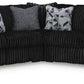 Midnight-Madness 3-Piece Sectional w/ Ottoman
