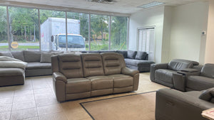 Brown Mason Leather Power Reclining Sofa