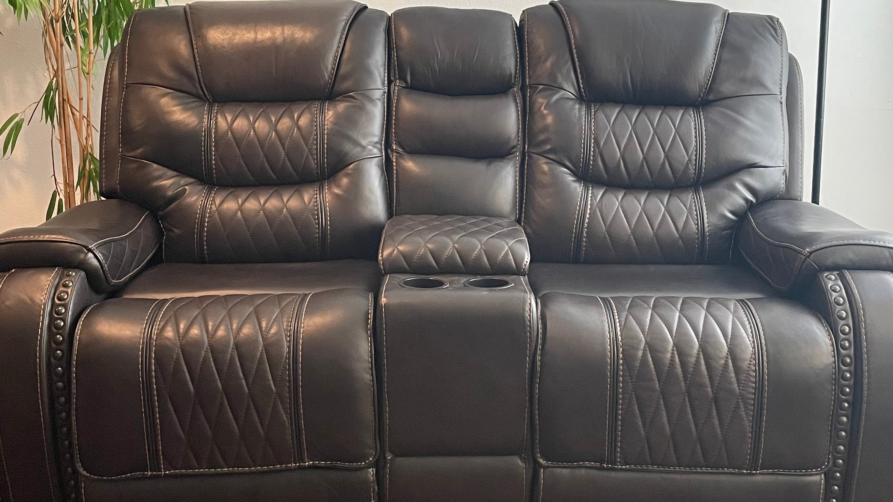 Sandia Leather Powered Loveseat