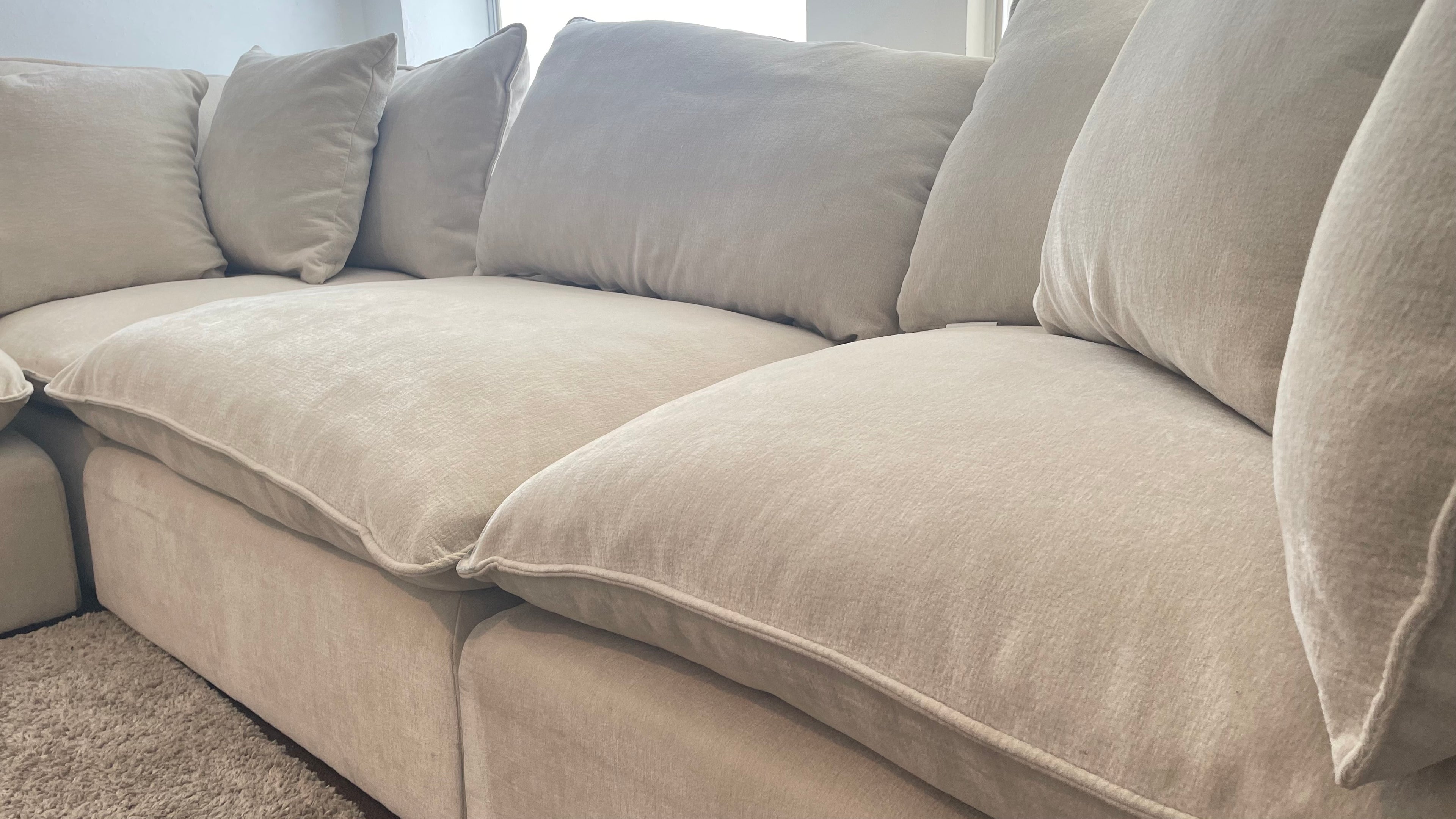 Sereen Cream Fabric Cloud Sectional