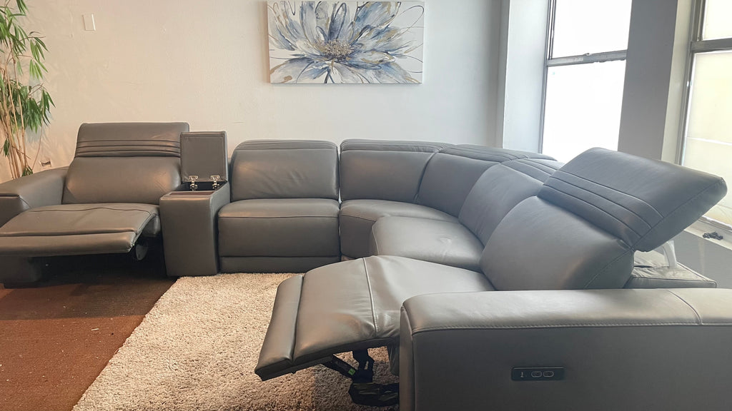 Karson Modular Leather Powered Reclining Sectional