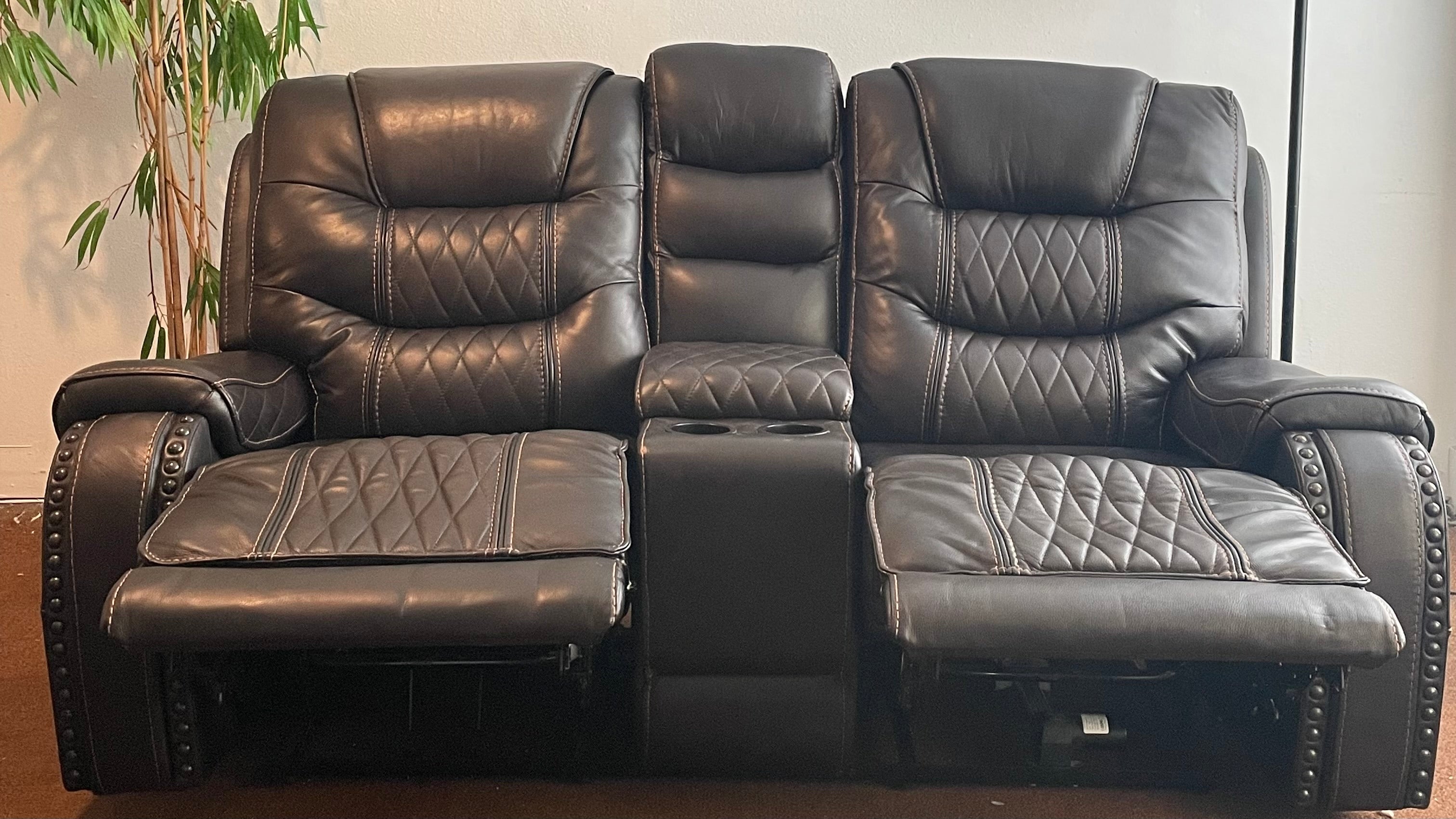 Sandia Leather Powered Loveseat