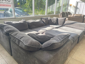 Grey Sereen 6-Piece Modular Sectional w/ Ottoman