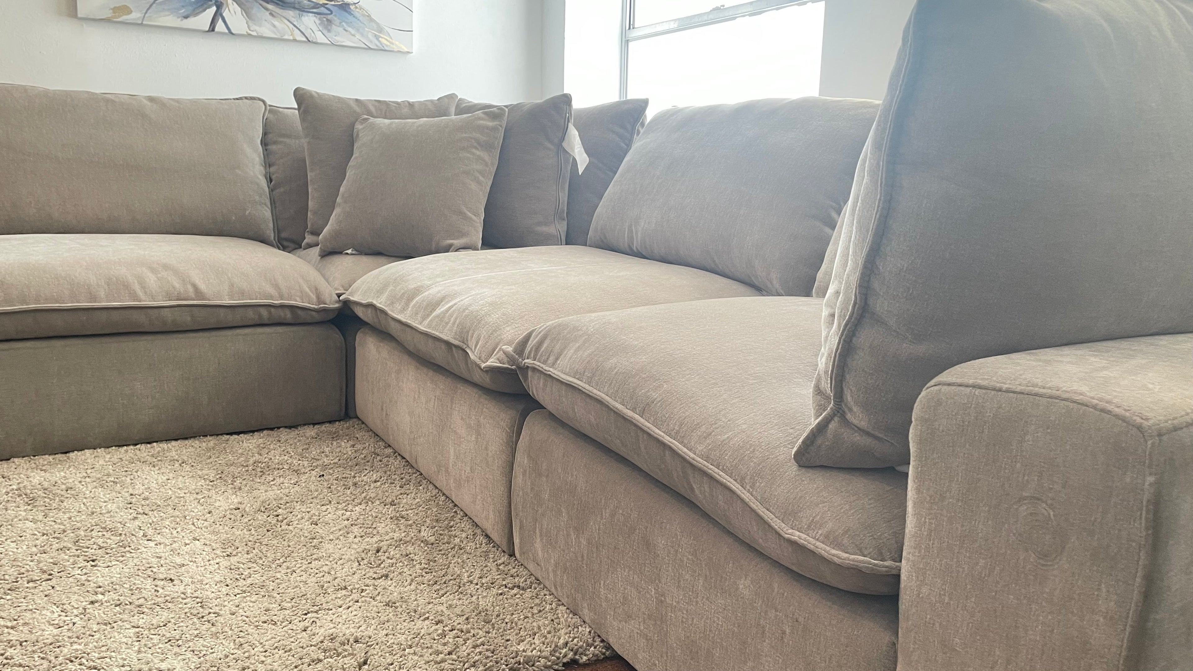 Sereen 6-piece Fabric Modular Sectional, Taupe