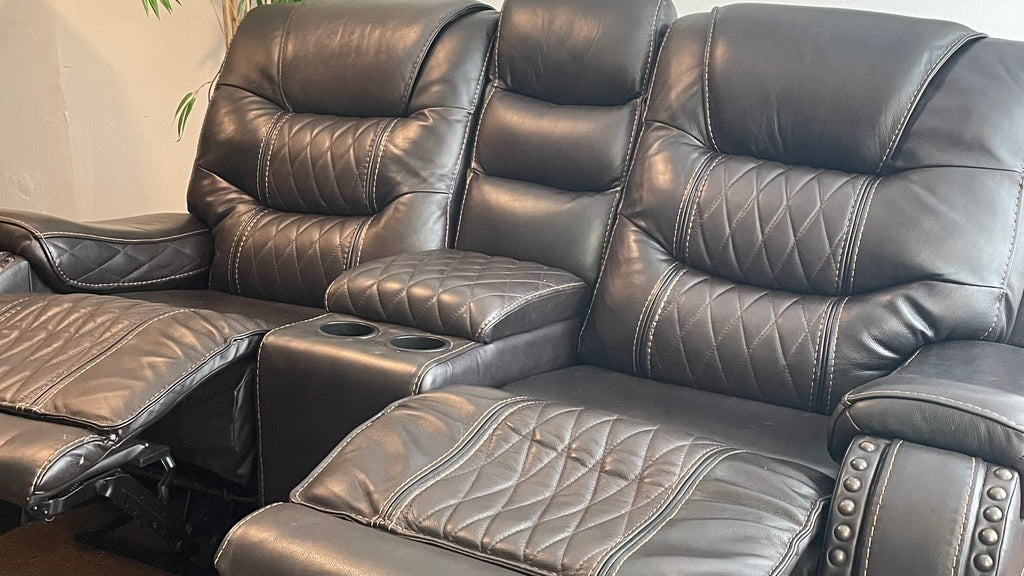 Sandia Leather Powered Loveseat