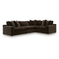 Benson Velvet 4-Piece Sectional