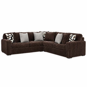 Midnight Madness 3pc Chocolate Sectional