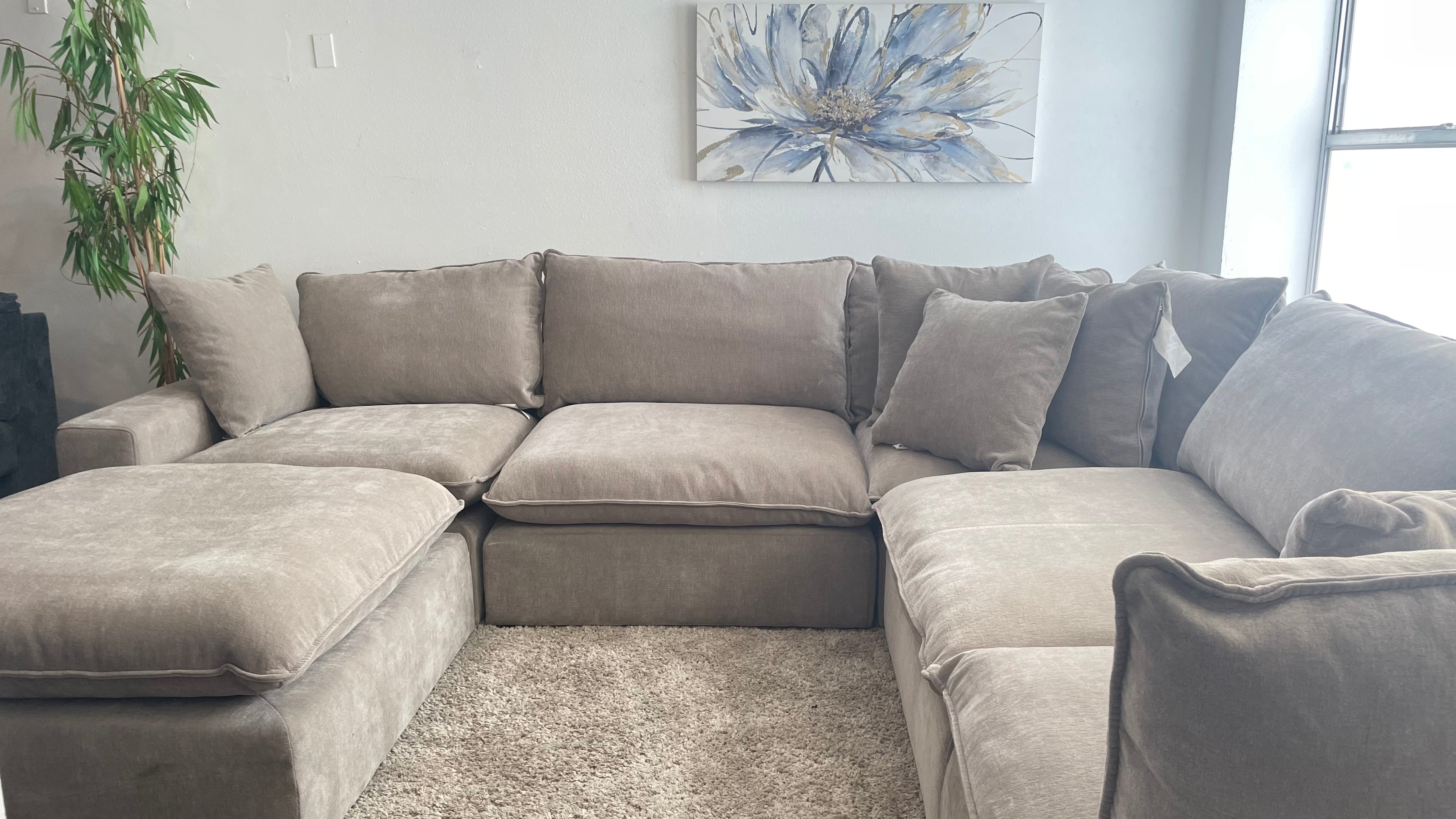 Sereen 6-piece Fabric Modular Sectional, Taupe