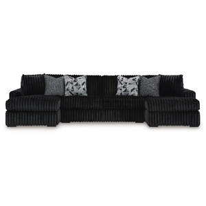 Midnight-Madness 3-Piece Sectional with Double-Chaise